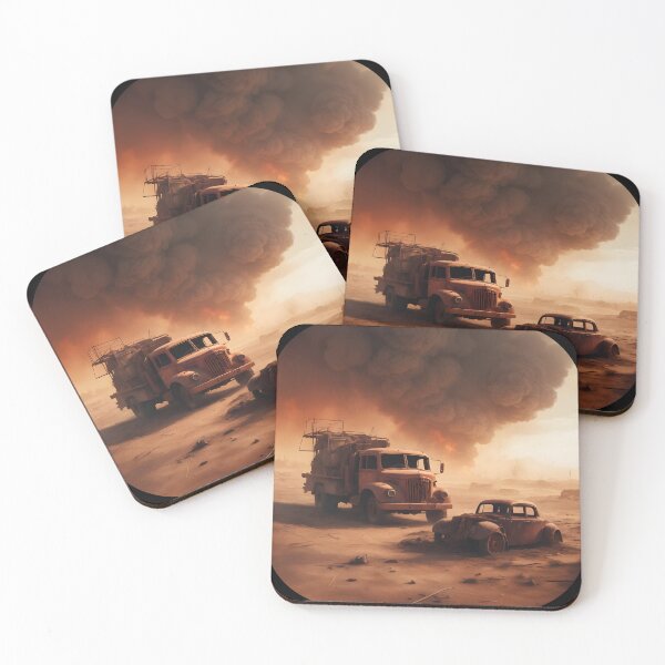Item preview, Post-apocalyptic Rusty Vehicles on Desert Landscape 03 designed and sold by kjp-design.