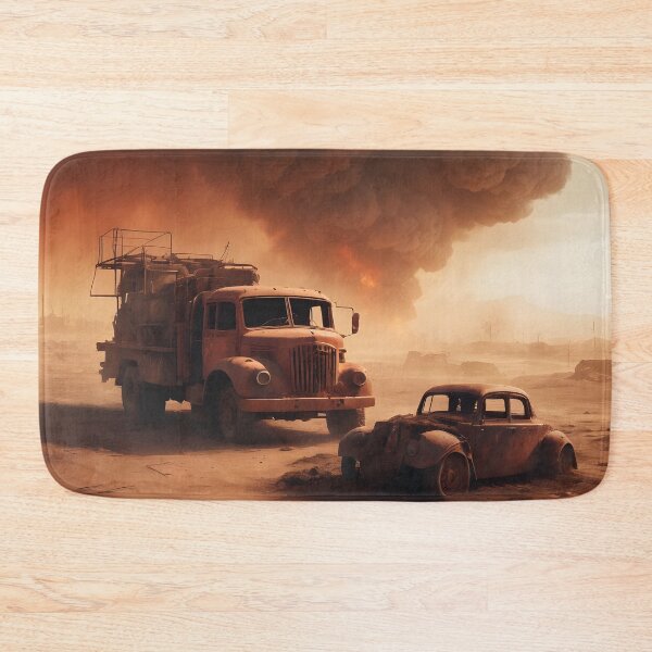 Item preview, Post-apocalyptic Rusty Vehicles on Desert Landscape 03 designed and sold by kjp-design.
