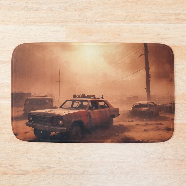 Item preview, Post-apocalyptic Rusty Vehicles on Desert Landscape 04 designed and sold by kjp-design.