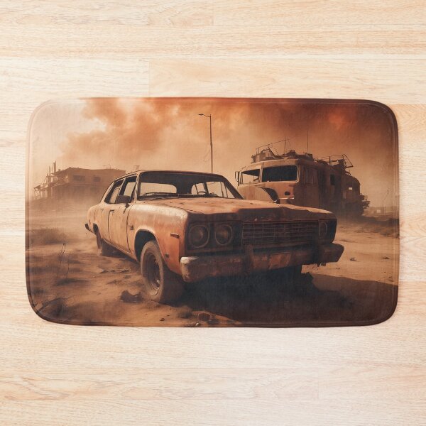 Item preview, Post-apocalyptic Rusty Vehicles on Desert Landscape 05 designed and sold by kjp-design.