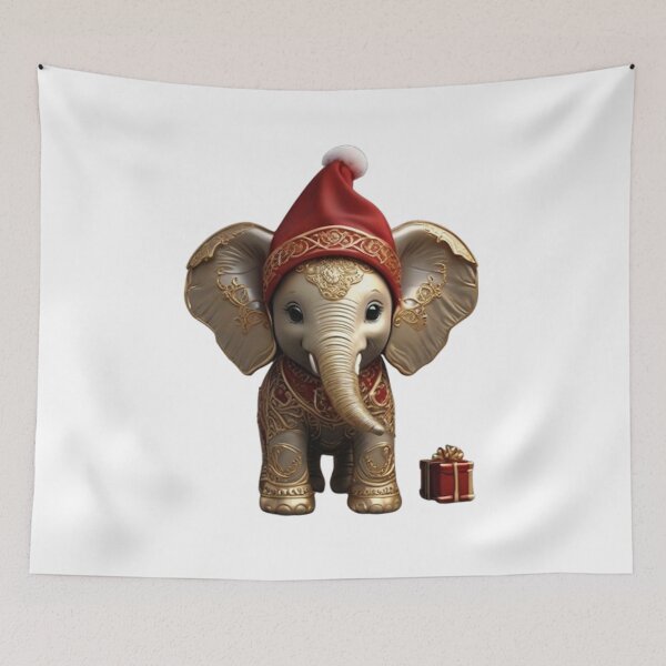 Item preview, CUTE BABY ELEPHANT SANTA designed and sold by likbatonboot.