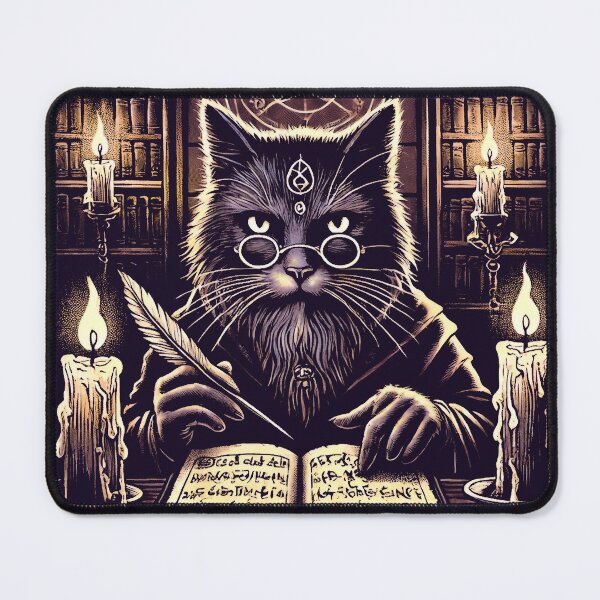 Item preview, Medieval Scholar Cat Studying Magical Scrolls designed and sold by Matikep.