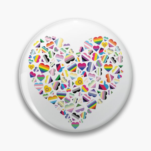 Item preview, LGBTQ+ Pride Flag Hearts Combined Heart designed and sold by JoyfulJen.