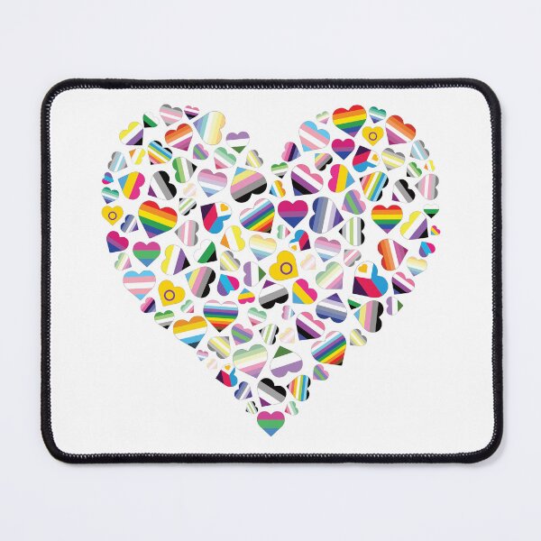 Item preview, LGBTQ+ Pride Flag Hearts Combined Heart designed and sold by JoyfulJen.