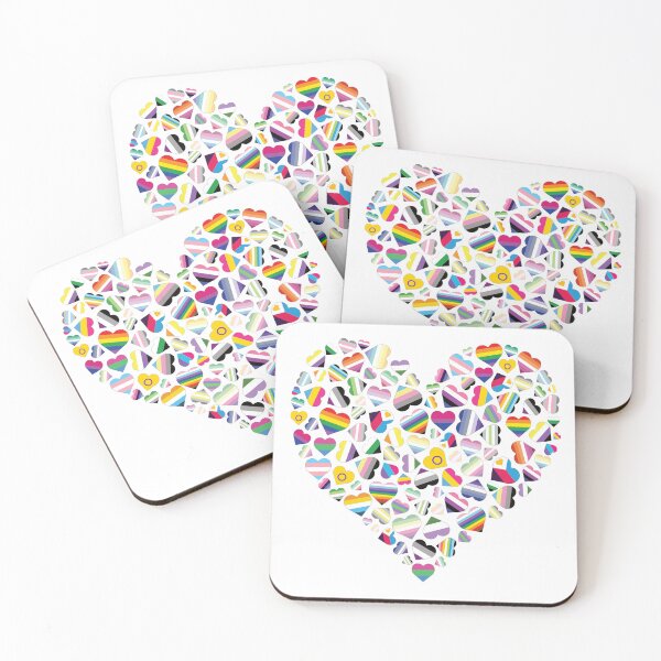 Item preview, LGBTQ+ Pride Flag Hearts Combined Heart designed and sold by JoyfulJen.