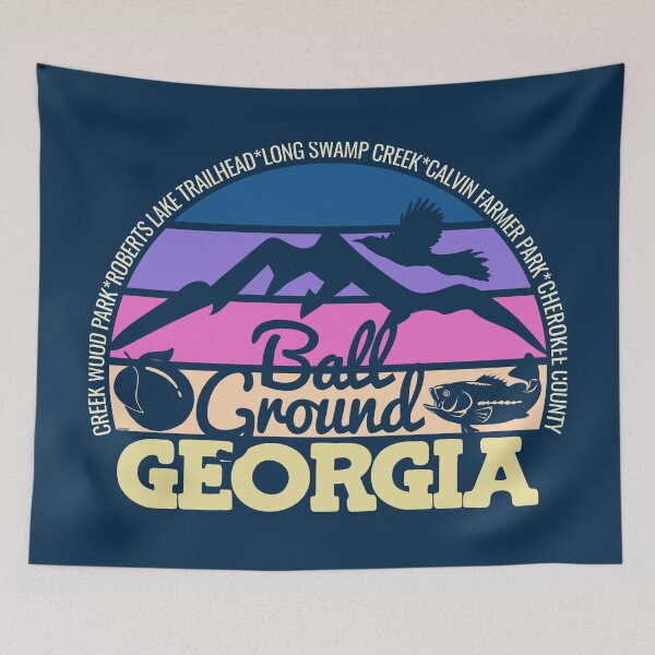 Item preview, Ball Ground Georgia Sunset Retro Vintage Local Pride Logo designed and sold by CRHPOD20.
