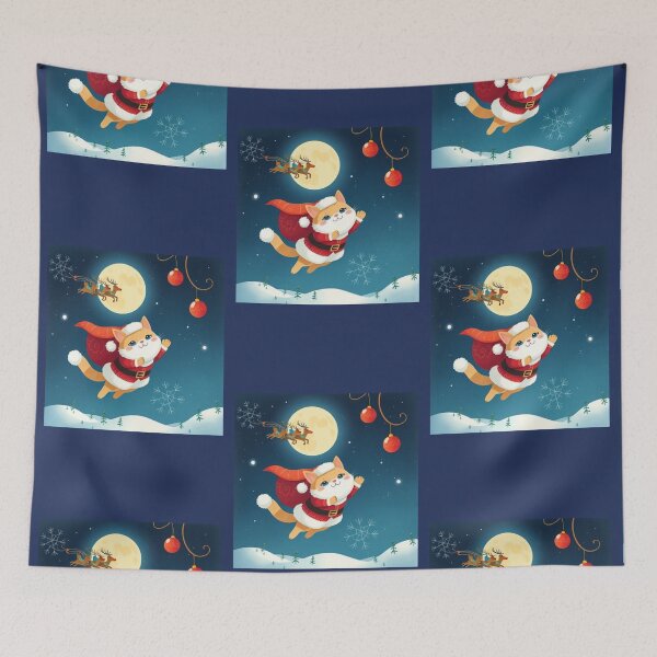 Item preview, Flying Cat with the Magic of Santa designed and sold by RyoSaeba90.