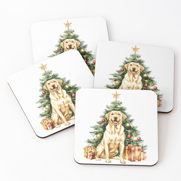 Item preview, Labrador Retriever - yellow -  Christmas Tree Watercolor designed and sold by wotsthis.