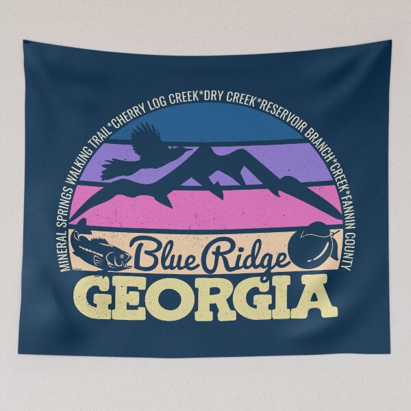 Item preview, Blue Ridge Georgia Sunset Retro Vintage Local Pride Logo designed and sold by CRHPOD20.