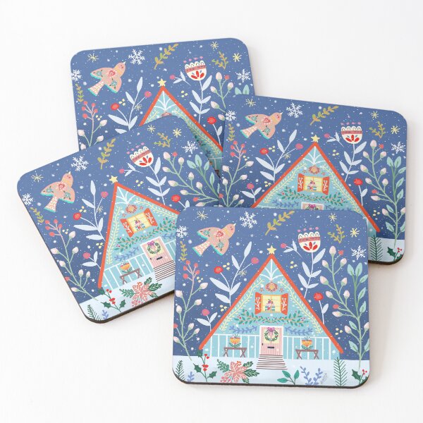 Item preview, Scandinavian Folk Winter Christmas Cozy Cabin designed and sold by Natasha May Design.