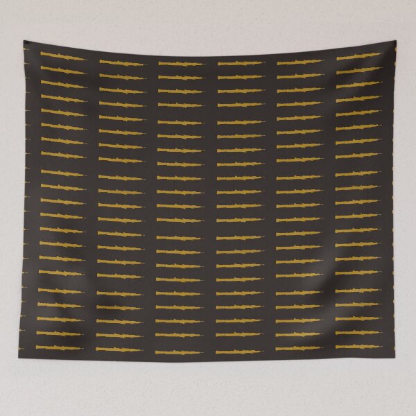 Item preview, Oboe pattern in Gold on Black designed and sold by Ric1926.