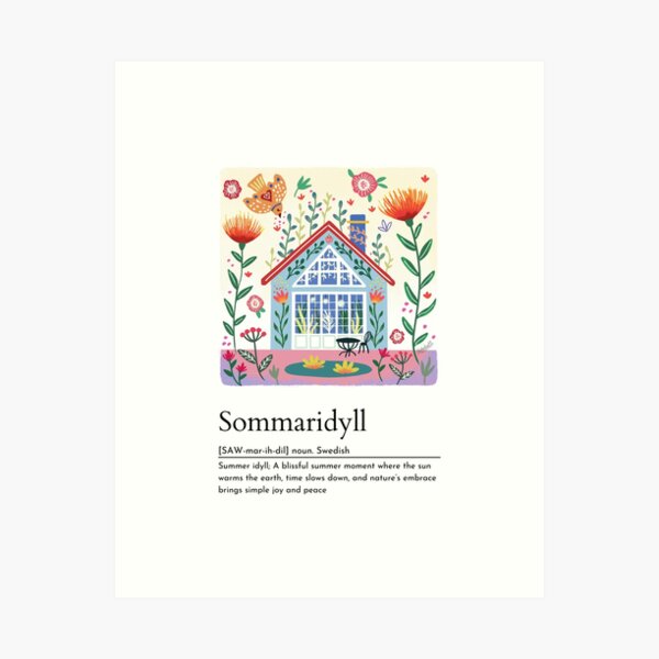 Item preview, Scandinavian Folk Autumn Cozy Summer Garden House designed and sold by Natasha May Design.