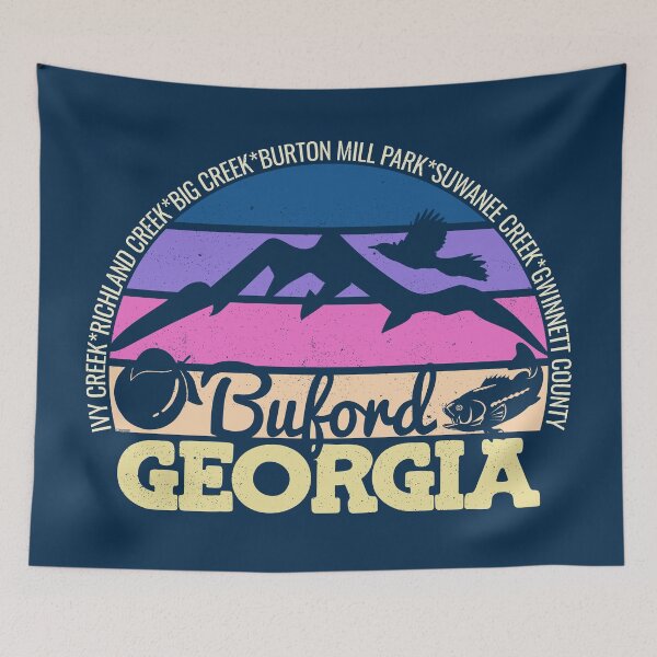 Item preview, Buford Georgia Sunset Retro Vintage Local Pride Logo designed and sold by CRHPOD20.