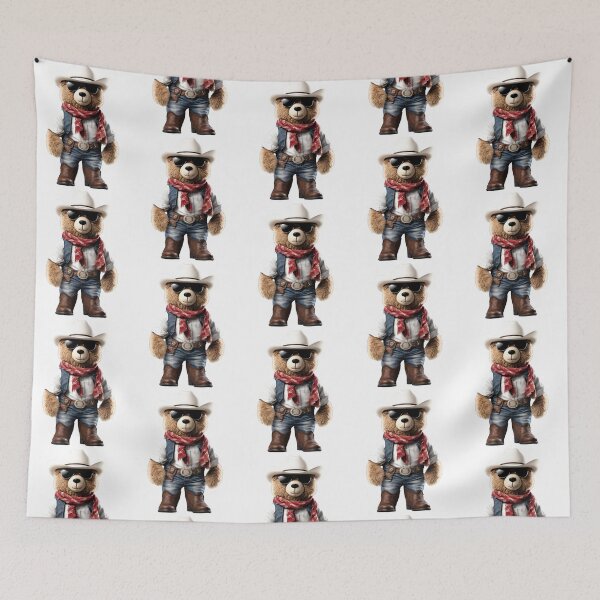 Item preview, Funny Cowboy Teddy Bear – Adorable Plush Teddy in Western Style designed and sold by Fredster1966.