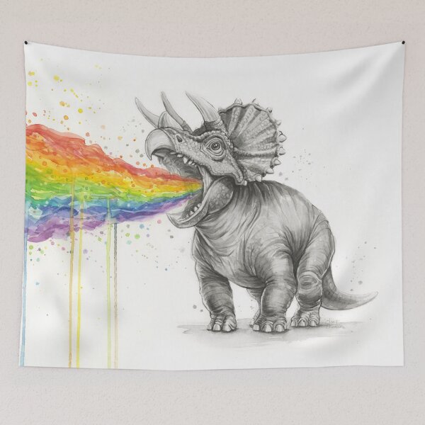 Item preview, Rainbow Vomit Triceratops Dinosaur designed and sold by Olga Shvartsur.