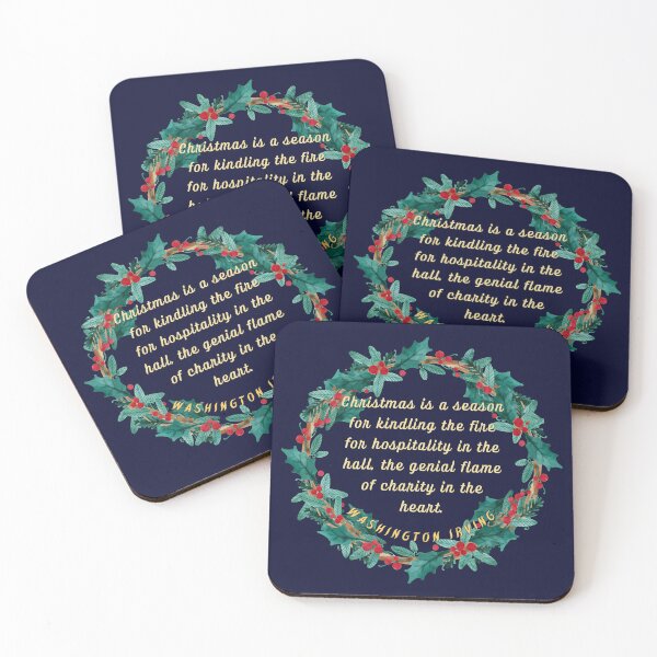 Item preview, Washington Irving Christmas quote: Christmas is a season for kindling the fire for hospitality in the hall, the genial flame of charity in the heart. designed and sold by artbleed.