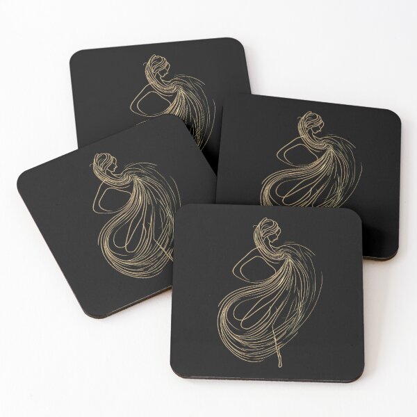 Item preview, Dancing woman - minimalist art in gold 01 designed and sold by kjp-design.