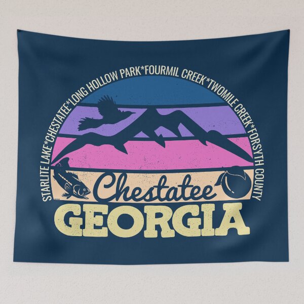 Item preview, Chestatee Georgia Sunset Retro Vintage Local Pride Logo designed and sold by CRHPOD20.