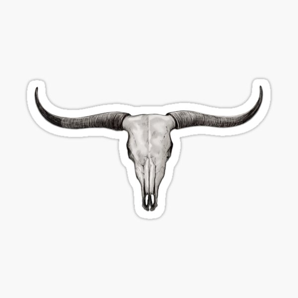 Longhorn Bull Skull Sticker