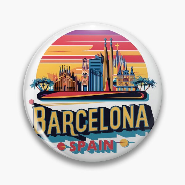 Item preview, Barcelona Sunset Vector Art - Iconic Spain Gift Shirt designed and sold by LoliDesignShop.