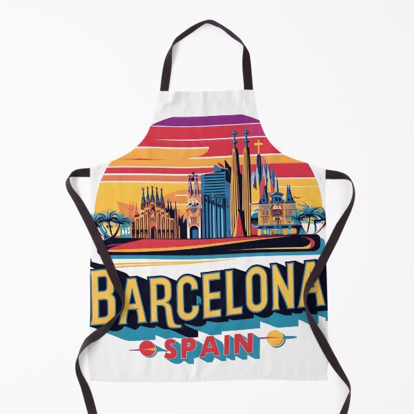 Item preview, Barcelona Sunset Vector Art - Iconic Spain Gift Shirt designed and sold by LoliDesignShop.