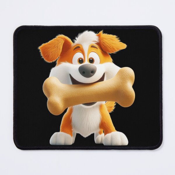 Item preview, Playful cartoon dog wagging tail with big bone designed and sold by Jasava Shop.