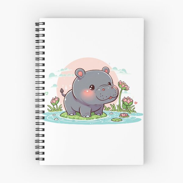 Item preview, A chubby little hippo stands on a giant lotus leaf designed and sold by ChouWorkDesign.