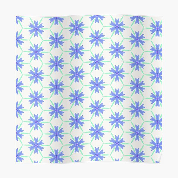 Stylised cornflower Poster