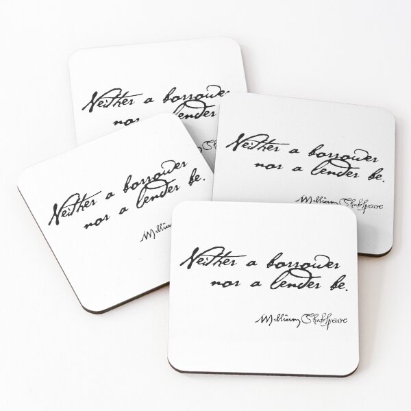 Item preview, Neither a Borrower or a Lender Be Shakespeare Quote designed and sold by Styled Vintage.
