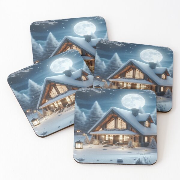 Item preview, cozy holiday feel Winter landscape with house and snow,RBCozyHolidays,CozyHolidays designed and sold by Expressions-Sel.