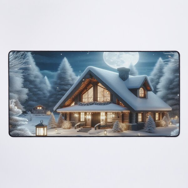 Item preview, cozy holiday feel Winter landscape with house and snow,RBCozyHolidays,CozyHolidays designed and sold by Expressions-Sel.