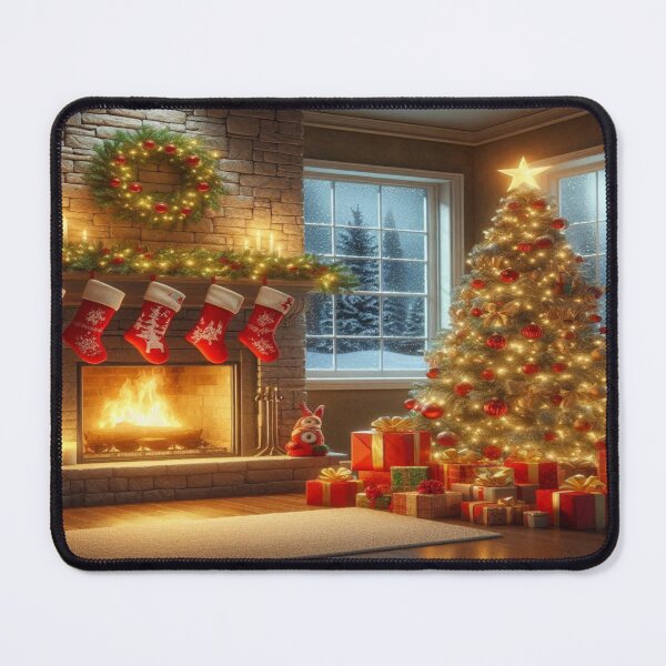 Item preview, cozy holiday feel Christmas tree with fireplace,RBCozyHolidays,CozyHolidays designed and sold by Expressions-Sel.
