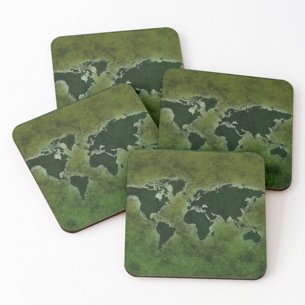 Item preview, Green BOHO map of the world designed and sold by AlbertoRuiZ.