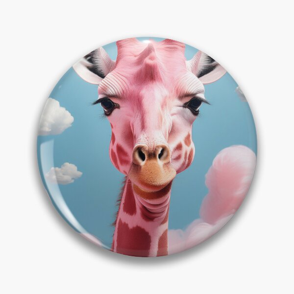 Item preview, Surreal Pink Giraffe with Clouds Art | Unique Animals designed and sold by Terradesignsbyk.