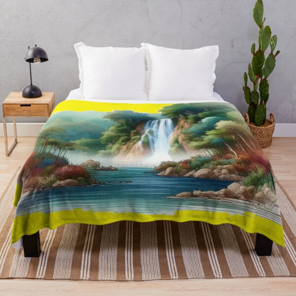 Item preview, Majestic 3D Sketch of El Limón Waterfall - A Tropical Paradise in the Dominican Republic, designed and sold by PaintMeWorld.