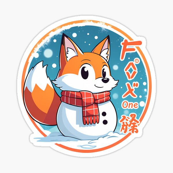 Foxx-One Fox Snowman Christmas v1 Sticker