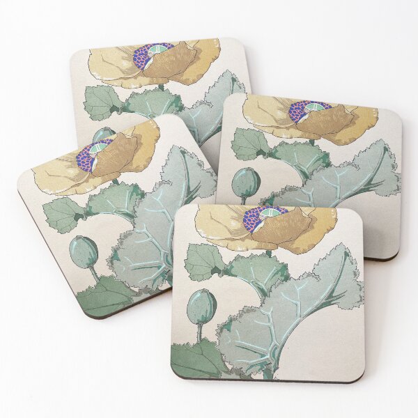 Item preview, French Poppy pochoir illustration designed and sold by Infraredphoto.