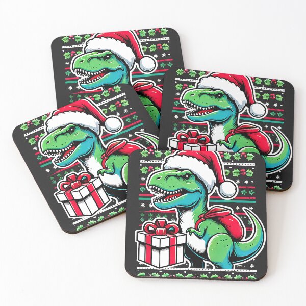 Item preview, Dinosaur Christmas Gift T-Rex in Santa Hat Holiday designed and sold by Nalin-Design.