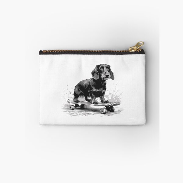 Item preview, Wire-haired dachshund on a skateboard designed and sold by dackelfieber.