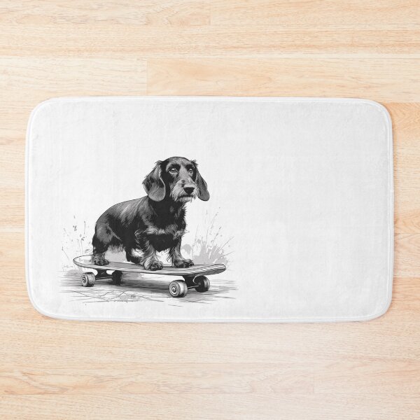 Item preview, Wire-haired dachshund on a skateboard designed and sold by dackelfieber.