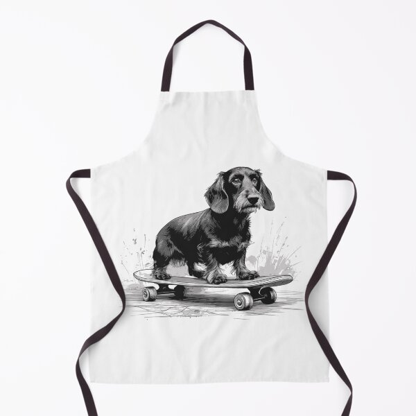 Item preview, Wire-haired dachshund on a skateboard designed and sold by dackelfieber.