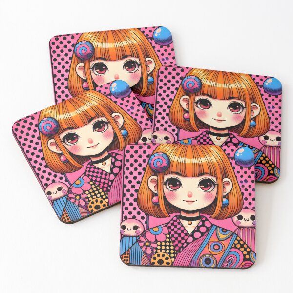 Item preview, Girl Yayoi Style Illustration designed and sold by unrealartwork.