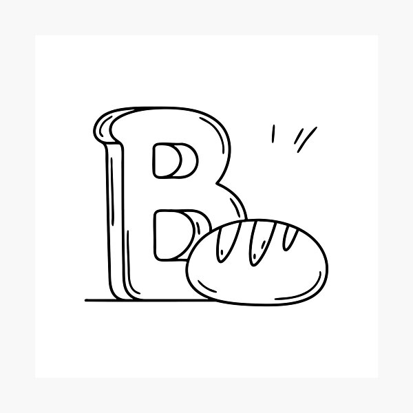 Item preview, An Illustration of Bread Beside Letter B designed and sold by rasagamastore.