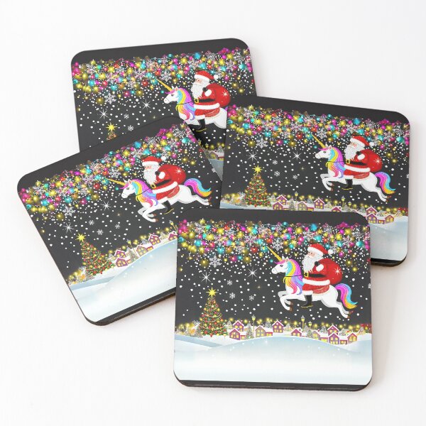 Item preview, Santa on Unicorn Christmas Magic with Festive Lights designed and sold by Nalin-Design.