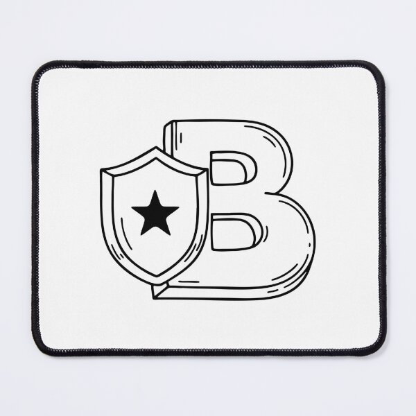 Item preview, An Illustration of Modern Letter B Beside Badge Shield designed and sold by rasagamastore.
