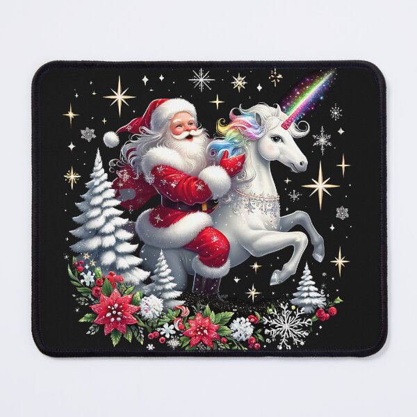 Item preview, Santa Riding Unicorn with Rainbow Horn Christmas Magic designed and sold by Nalin-Design.