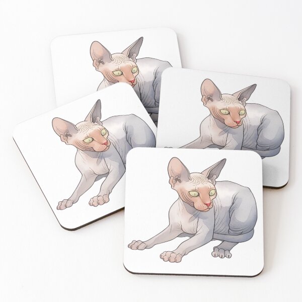 Item preview, A Sphynx cat illustration in watercolor designed and sold by kojinho.
