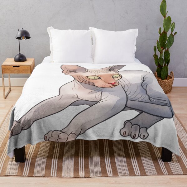 Item preview, A Sphynx cat illustration in watercolor designed and sold by kojinho.