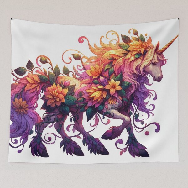 Item preview, Floral Unicorn's Graceful Stride designed and sold by TeslaSt0re.