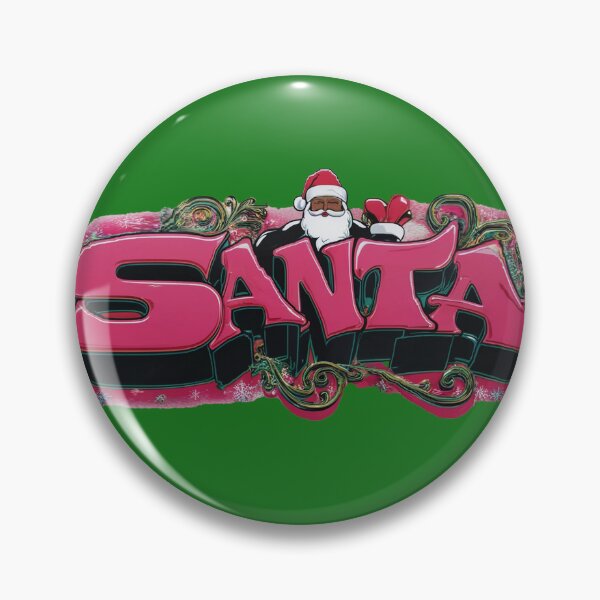 Item preview, Grafiti Style Black Santa with hot Pink designed and sold by KeshaEls.